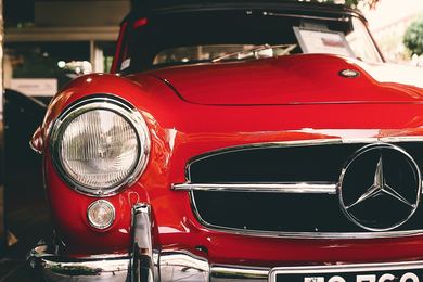 Red classic Mercedes